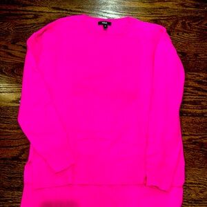 Aqua hot pink cashmere sweater